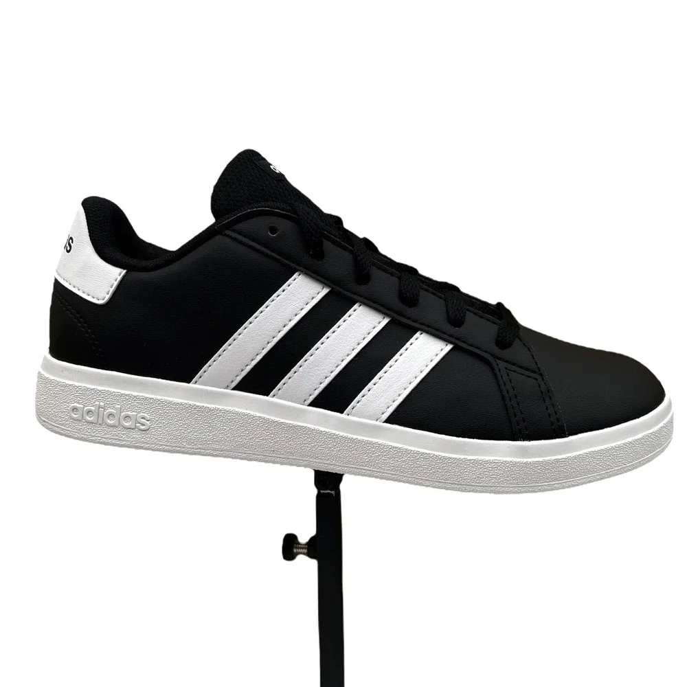 adidas Grand Court 2.0 Youth Boys Girls Sneaker Size 6 Black-White Low Top Shoes